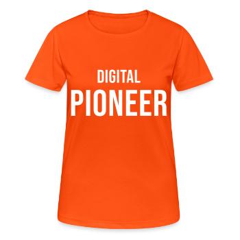 Digital pioneer - Women's Breathable T-Shirt - neon orange - Front - AI Model Female 172 dark (172cm)