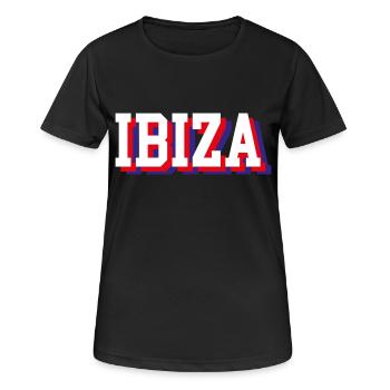 IBIZA - Frauen T-Shirt atmungsaktiv - Schwarz - Vorne - AI Model Female 172 light (172cm)