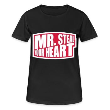 mr steal your heart - Women's Breathable T-Shirt - black - Front - AI Model Female 172 light (172cm)