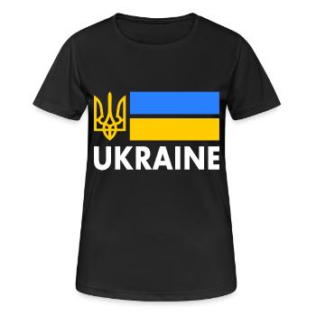 Ukraine - Frauen T-Shirt atmungsaktiv - Schwarz - Vorne - AI Model Female 172 light (172cm)