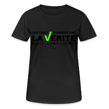 Vérité - T-shirt respirant Femme - noir - Devant - AI Model Female 172 light (172cm)