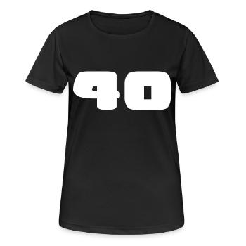 40. 40 JAHRE. 40-JÄHRIGES JUBILÄUM. GEBURTSTAG 40 JAHRE. - Frauen T-Shirt atmungsaktiv - Schwarz - Vorne - AI Model Female 172 light (172cm)
