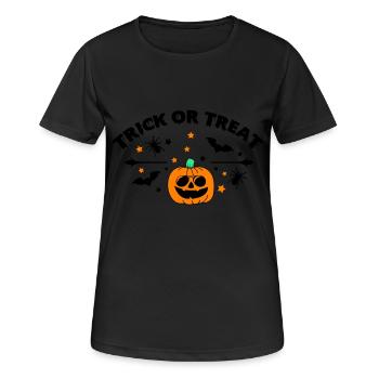 trick or treat 02 - Frauen T-Shirt atmungsaktiv - Schwarz - Vorne - AI Model Female 172 light (172cm)