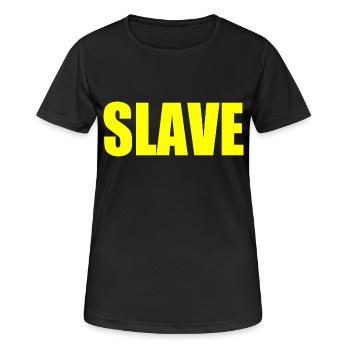 Slave - Frauen T-Shirt atmungsaktiv - Schwarz - Vorne - AI Model Female 172 light (172cm)
