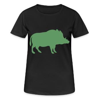 wild boar - Women's Breathable T-Shirt - black - Front - AI Model Female 172 light (172cm)