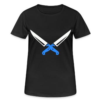 messer 01 - Frauen T-Shirt atmungsaktiv - Schwarz - Vorne - AI Model Female 172 light (172cm)
