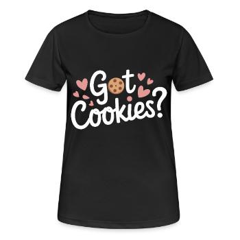 Cookies Cookie Keks Kekse Schokolade - Frauen T-Shirt atmungsaktiv - Schwarz - Vorne - AI Model Female 172 light (172cm)