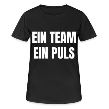 One team, one pulse. - Women's Breathable T-Shirt - black - Front - AI Model Female 172 light (172cm)