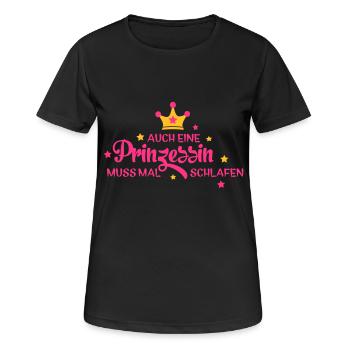 schlafen - Frauen T-Shirt atmungsaktiv - Schwarz - Vorne - AI Model Female 172 light (172cm)