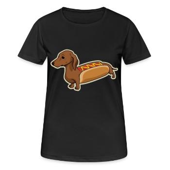 Hot-Dog Dog - T-shirt respirant Femme - noir - Devant - AI Model Female 172 light (172cm)