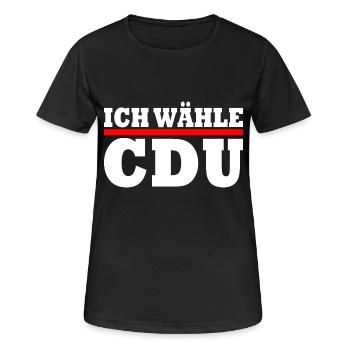 Ich wähle cdu - Frauen T-Shirt atmungsaktiv - Schwarz - Vorne - AI Model Female 172 light (172cm)