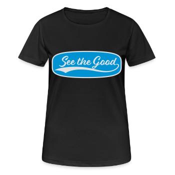 see the good Zitat - Frauen T-Shirt atmungsaktiv - Schwarz - Vorne - AI Model Female 172 light (172cm)