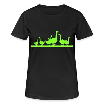 Famille des oies - T-shirt respirant Femme - noir - Devant - AI Model Female 172 light (172cm)