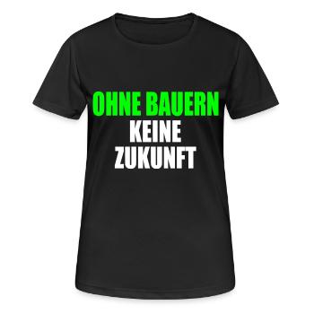 ohne bauern keine zukunft - Frauen T-Shirt atmungsaktiv - Schwarz - Vorne - AI Model Female 172 light (172cm)