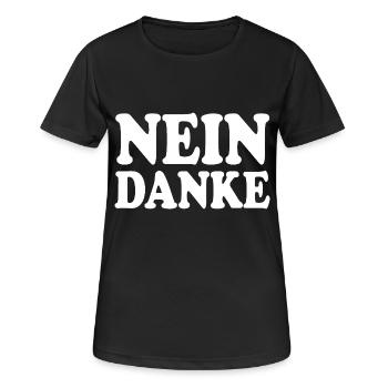 Nein danke - Frauen T-Shirt atmungsaktiv - Schwarz - Vorne - AI Model Female 172 light (172cm)