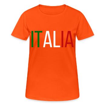Drapeau de l’Italie, fierté italienne - T-shirt respirant Femme - orange néon - Devant - AI Model Female 172 dark (172cm)