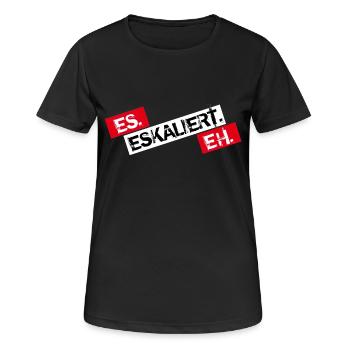 Es Eskaliert Eh - Frauen T-Shirt atmungsaktiv - Schwarz - Vorne - AI Model Female 172 light (172cm)
