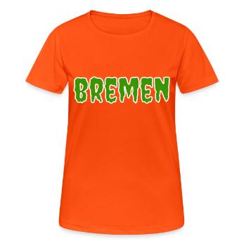Horror Bremen - Frauen T-Shirt atmungsaktiv - Neonorange - Vorne - AI Model Female 172 dark (172cm)