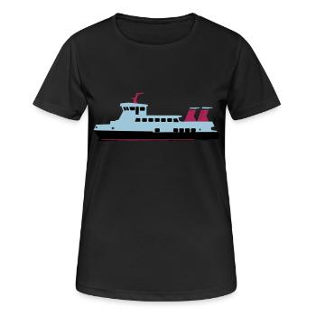 schiff - Frauen T-Shirt atmungsaktiv - Schwarz - Vorne - AI Model Female 172 light (172cm)