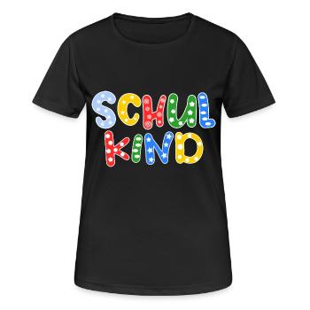 SCHULKIND - Frauen T-Shirt atmungsaktiv - Schwarz - Vorne - AI Model Female 172 light (172cm)