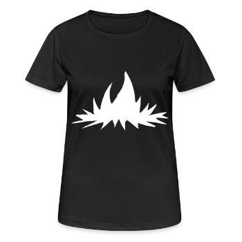 Lagerfeuer Camping Natur Wald Feuer Vektor 9 - Frauen T-Shirt atmungsaktiv - Schwarz - Vorne - AI Model Female 172 light (172cm)