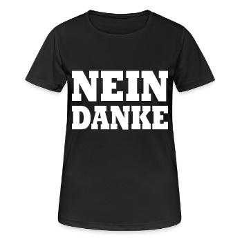 Nein danke - Frauen T-Shirt atmungsaktiv - Schwarz - Vorne - AI Model Female 172 light (172cm)