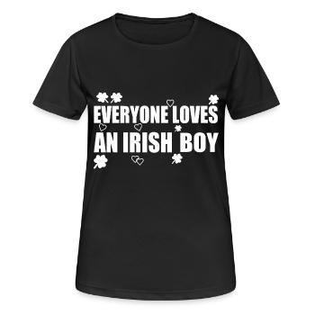 everyone loves an irish boy - Frauen T-Shirt atmungsaktiv - Schwarz - Vorne - AI Model Female 172 light (172cm)
