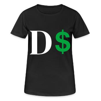 Dollar-Buchstabe - Frauen T-Shirt atmungsaktiv - Schwarz - Vorne - AI Model Female 172 light (172cm)