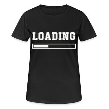 loading - Frauen T-Shirt atmungsaktiv - Schwarz - Vorne - AI Model Female 172 light (172cm)