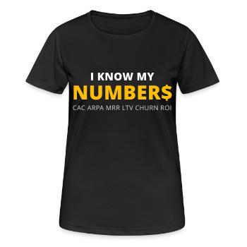 Je sais que mes chiffres - T-shirt respirant Femme - noir - Devant - AI Model Female 172 light (172cm)