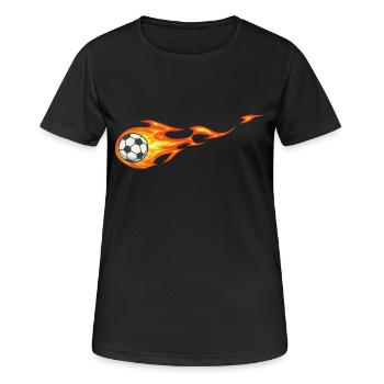 Feuerball - Frauen T-Shirt atmungsaktiv - Schwarz - Vorne - AI Model Female 172 light (172cm)