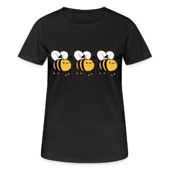 3 abeilles occupées - T-shirt respirant Femme - noir - Devant - AI Model Female 172 light (172cm)