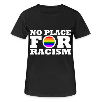 No place for racism - Women's Breathable T-Shirt - black - Front - AI Model Female 172 light (172cm)