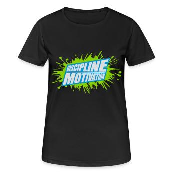 Citation de discipline sur la motivation - T-shirt respirant Femme - noir - Devant - AI Model Female 172 light (172cm)