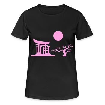 Japan Gate Silhouette - Women's Breathable T-Shirt - black - Front - AI Model Female 172 light (172cm)