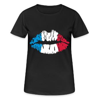 France - T-shirt respirant Femme - noir - Devant - AI Model Female 172 light (172cm)