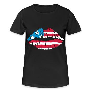 Drapeau americain - T-shirt respirant Femme - noir - Devant - AI Model Female 172 light (172cm)