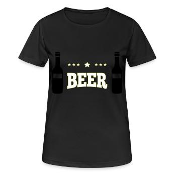 Bière - T-shirt respirant Femme - noir - Devant - AI Model Female 172 light (172cm)