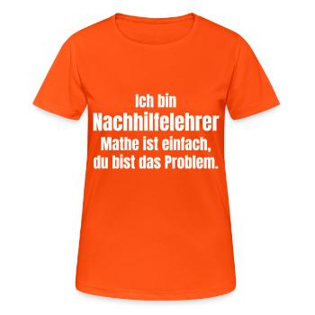 Tuteur en Mathématiques - T-shirt respirant Femme - orange néon - Devant - AI Model Female 172 dark (172cm)