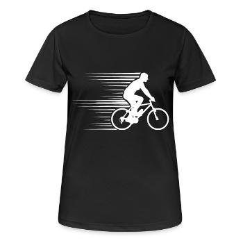Fahrrad Fahrradfahren - Frauen T-Shirt atmungsaktiv - Schwarz - Vorne - AI Model Female 172 light (172cm)
