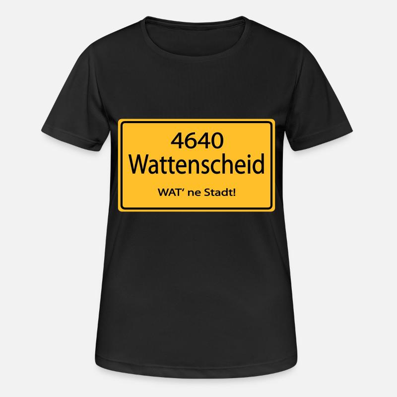 Ortsschild 4640 Wattenscheid - WAT ne city - Women's Breathable T-Shirt - black