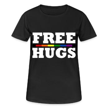 Free Hugs - T-shirt respirant Femme - noir - Devant - AI Model Female 172 light (172cm)