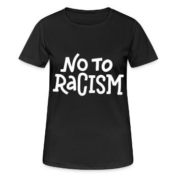 Non au racisme - T-shirt respirant Femme - noir - Devant - AI Model Female 172 light (172cm)