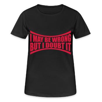 Je peux me tromper - T-shirt respirant Femme - noir - Devant - AI Model Female 172 light (172cm)