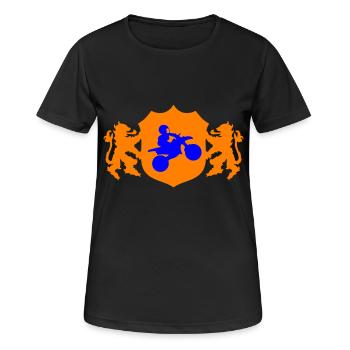motocross racer wappen 002 - Frauen T-Shirt atmungsaktiv - Schwarz - Vorne - AI Model Female 172 light (172cm)