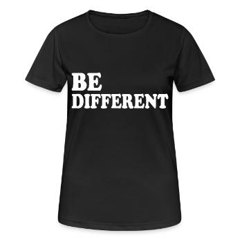 Be different - Frauen T-Shirt atmungsaktiv - Schwarz - Vorne - AI Model Female 172 light (172cm)