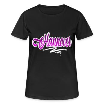 Hannover - Frauen T-Shirt atmungsaktiv - Schwarz - Vorne - AI Model Female 172 light (172cm)