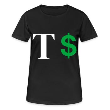 Lettre t dollar - T-shirt respirant Femme - noir - Devant - AI Model Female 172 light (172cm)