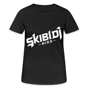 Skibidi Rizz Logo - Frauen T-Shirt atmungsaktiv - Schwarz - Vorne - AI Model Female 172 light (172cm)