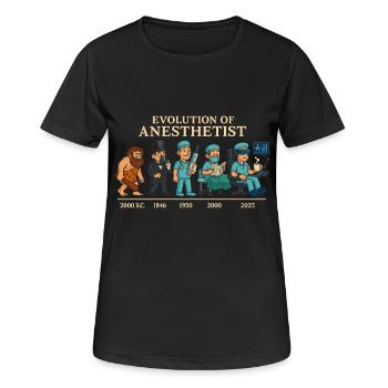 Evolution der Anästhesisten - Frauen T-Shirt atmungsaktiv - Schwarz - Vorne - AI Model Female 172 light (172cm)